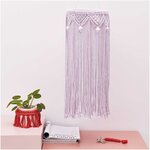 4 Perles toupies pour macramé - bois lilas - 30 mm