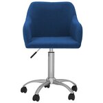 vidaXL Chaises pivotantes à manger lot de 2 bleu tissu