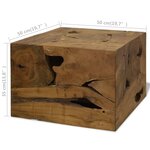 vidaXL Table basse 50 x 50 x 35 cm Teck véritable Marron