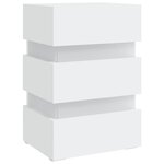 vidaXL Table de chevet à LED Blanc 45x35x67 cm Bois d'ingénierie