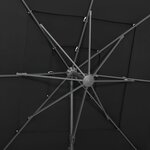 vidaXL Parasol à 4 niveaux avec mât en aluminium Noir 250x250 cm
