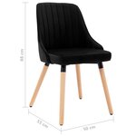 vidaXL Chaises à manger lot de 4 Noir Velours