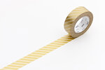 Masking Tape MT 1 5 cm Rayé or et blanc