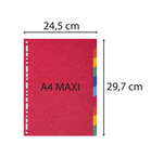 Intercalaires Carte 220g 10 Positions - A4 Maxi - Blanc - X 25 - Exacompta
