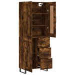 vidaXL Buffet haut Chêne fumé 69 5x34x180 cm Bois d'ingénierie
