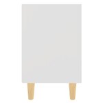 vidaXL Tables de chevet avec pieds en bois 2 Pièces Blanc 40x30x50 cm
