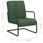 vidaXL Chaise cantilever Vert foncé Velours