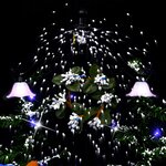 vidaXL Arbre de Noël neigeux avec base de parapluie Bleu 75 cm PVC