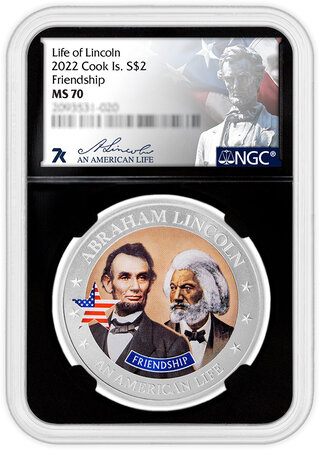 Pièce de monnaie en Argent 2 Dollars g 15.57 (1/2 oz) Millésime 2022 An American Life FRIENDSHIP