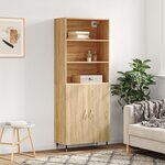 vidaXL Buffet haut Chêne sonoma 69 5x34x180 cm Bois d'ingénierie