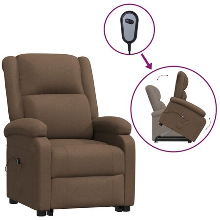 vidaXL Fauteuil Marron Tissu