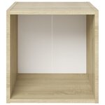 vidaXL Meuble TV Blanc et chêne sonoma 37x35x37 cm Aggloméré