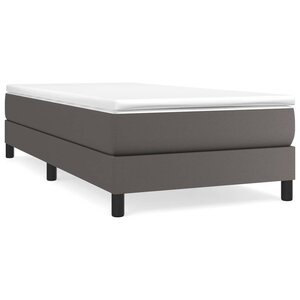 vidaXL Sommier à ressorts de lit Gris 90x200 cm Similicuir