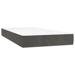 vidaXL Lit à sommier tapissier et matelas Gris foncé 90x200 cm Velours