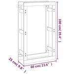 vidaXL Support pour bois de chauffage Noir 60x25x100 cm Bois de pin