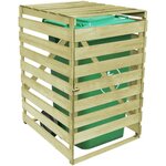 vidaXL Abri pour poubelle 240 L Bois imprégné