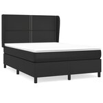 vidaXL Lit à sommier tapissier avec matelas Noir 140x190 cm Similicuir