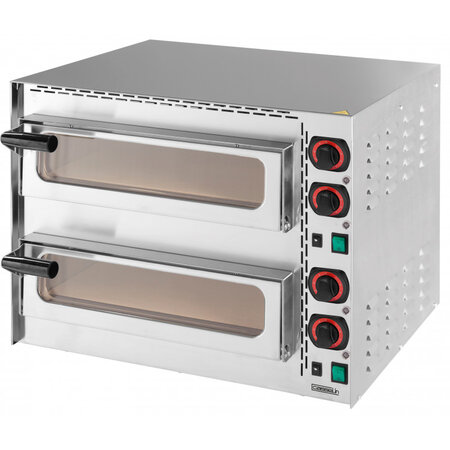 Four à pizza electrique professionnel - 2 chambres - 3 4kw - casselin -  -  550x536x488mm