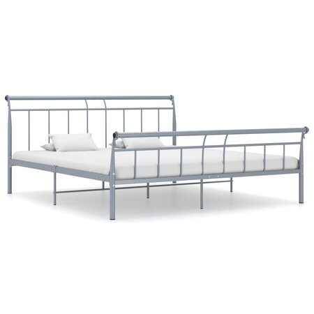vidaXL Cadre de lit Gris Métal 160x200 cm