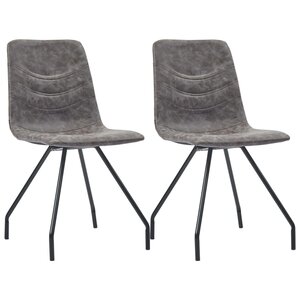 vidaXL Chaises à manger lot de 2 marron foncé similicuir