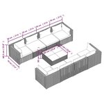 vidaXL Salon de jardin 9 Pièces avec coussins Résine tressée Gris