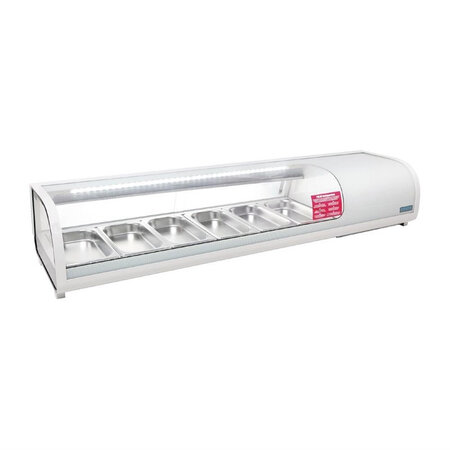 Vitrine à tapas réfrigérée - 6 x gn 1/3 - polar - r600a - acier inoxydable1529 x420xmm