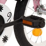 vidaXL Vélo enfant avec porte-bagages avant 14 pouces Blanc et rose