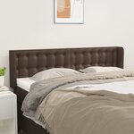 vidaXL Tête de lit avec oreilles Marron 147x16x78/88 cm Similicuir