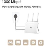 TP-Link TL-PA7017P KIT(FR) CPL 1000Mbps, Prise CPL avec 1 Port Gigabit et Prise Intégrée, Boitier CPL Kit de 2