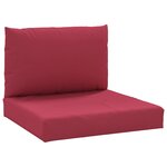 vidaXL Coussins de palette 2 Pièces rouge bordeaux tissu oxford