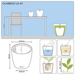 LECHUZA Jardinière Classico 43 LS ALL-IN-ONE Taupe brillant 16085