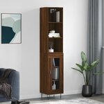 vidaXL Buffet haut Chêne marron 34 5x34x180 cm Bois d'ingénierie
