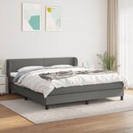 vidaXL Lit à sommier tapissier avec matelas Gris foncé 180x200cm Tissu