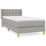 vidaXL Lit à sommier tapissier et matelas Gris clair 90x190 cm Tissu