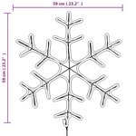 vidaXL Figure de flocon de neige de Noël et 144LED Blanc chaud 59x59cm