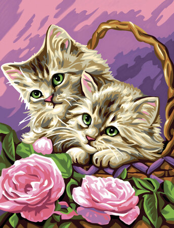 Tableau peinture au numéro Pour enfant Chatons rêveurs
