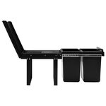 vidaXL Poubelle amovible de cuisine Fermeture en douceur 48 L