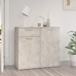 vidaXL Buffet Gris béton 80x36x75 cm Aggloméré