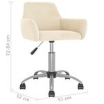 vidaXL Chaises pivotantes à manger lot de 6 Crème Velours