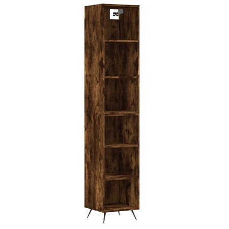 vidaXL Buffet haut Chêne fumé 34 5x32 5x180 cm Bois d'ingénierie