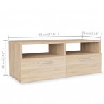 vidaXL Meuble TV Aggloméré 95 x 35 x 36 cm Chêne