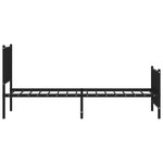vidaXL Cadre de lit métal avec tête de lit/pied de lit noir 75x190 cm