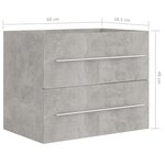 vidaXL Armoire d'évier Gris béton 60x38 5x48 cm Aggloméré