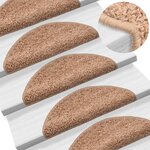 vidaXL Tapis d'escalier 15 Pièces beige 56x17x3 cm
