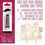 Cake topper en bois Ohohoh + Stylo de glaçage noir
