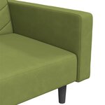vidaXL Canapé-lit 2 places 2 oreillers repose-pied Vert clair Velours