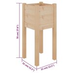 vidaXL Jardinière d'extérieur 31x31x70 cm Bois de pin massif