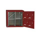 Bloc collectif Leabox 2x2  grade 3  simple face  extérieur  fixation murale  rouge brun ral 3011 finition brillante