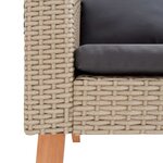 vidaXL Salon de jardin 3 Pièces avec coussins Résine tressée Beige