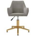 vidaXL Chaises à dîner pivotantes 4 Pièces Gris clair Velours
